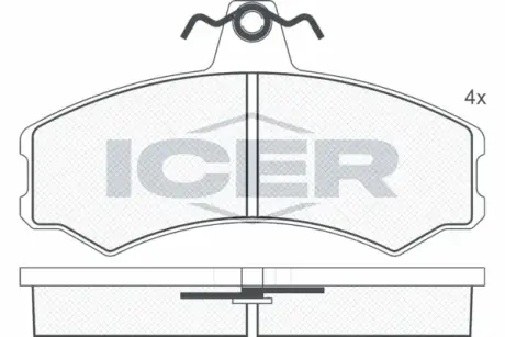 Комплект тормозных колодок, дисковый тормоз ICER 140374