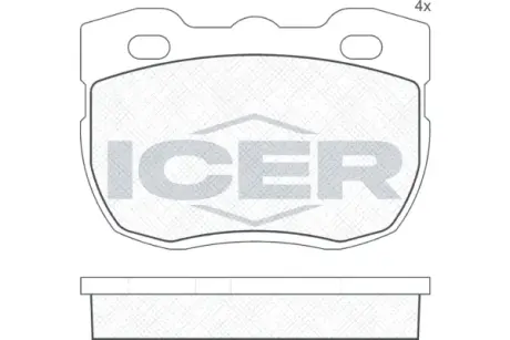 Комплект тормозных колодок, дисковый тормоз ICER 140800