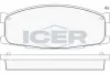 Комплект тормозных колодок, дисковый тормоз ICER 141505 (фото 1)