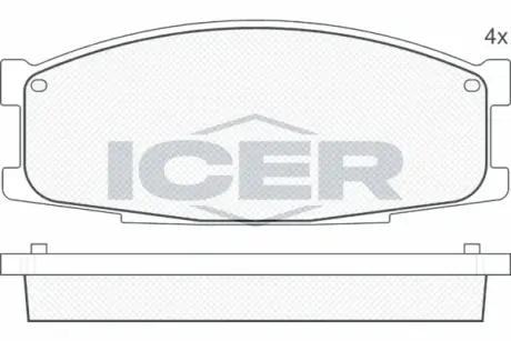 Комплект тормозных колодок, дисковый тормоз ICER 141505