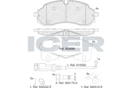 Колодки гальмівні (передні) Ford Transit E-Transit 22- ICER 142490