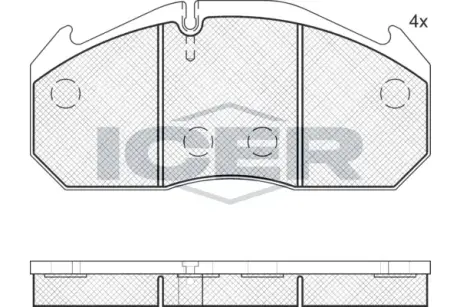 Комплект тормозных колодок, дисковый тормоз ICER 151040