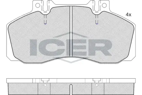 Комплект тормозных колодок, дисковый тормоз ICER 151080