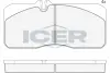 Комплект тормозных колодок, дисковый тормоз ICER 151088 (фото 1)