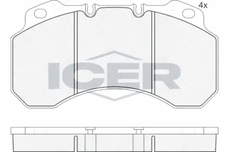 Комплект тормозных колодок, дисковый тормоз ICER 151245