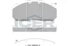 Комплект тормозных колодок, дисковый тормоз ICER 151405067 (фото 1)