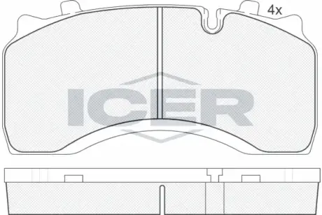 Комплект тормозных колодок, дисковый тормоз ICER 151430