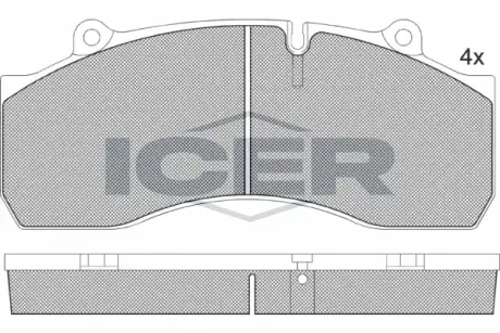 Комплект тормозных колодок, дисковый тормоз ICER 151437