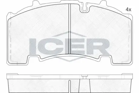 Комплект тормозных колодок, дисковый тормоз ICER 152135