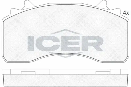 Комплект тормозных колодок, дисковый тормоз ICER 152154