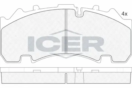 Комплект тормозных колодок, дисковый тормоз ICER 152155