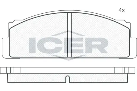 Комплект тормозных колодок, дисковый тормоз ICER 180041