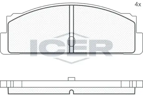 Комплект тормозных колодок, дисковый тормоз ICER 180067