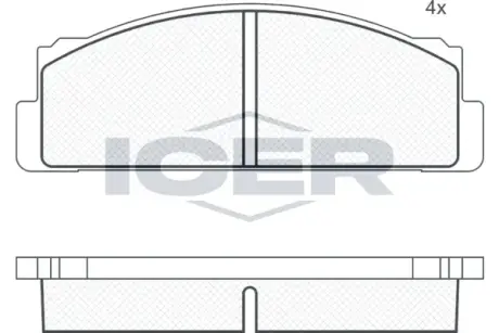 Комплект тормозных колодок, дисковый тормоз ICER 180068