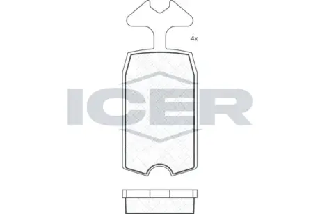 Комплект тормозных колодок, дисковый тормоз ICER 180090