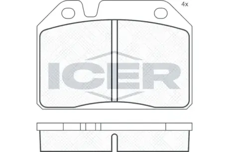 Комплект тормозных колодок, дисковый тормоз ICER 180091