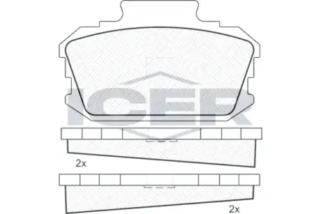 Комплект тормозных колодок, дисковый тормоз ICER 180095