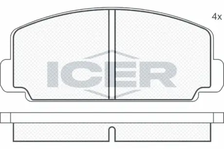 Комплект тормозных колодок, дисковый тормоз ICER 180107
