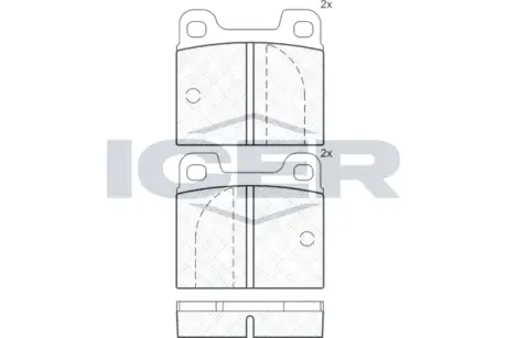 Комплект тормозных колодок, дисковый тормоз ICER 180200