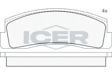 Комплект тормозных колодок, дисковый тормоз ICER 180269