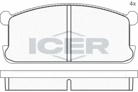 Комплект тормозных колодок, дисковый тормоз ICER 180286