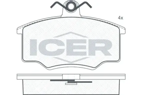 Комплект тормозных колодок, дисковый тормоз ICER 180318