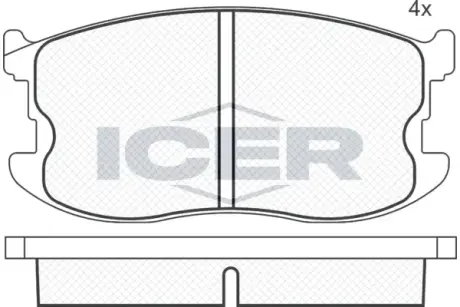 Комплект тормозных колодок, дисковый тормоз ICER 180336