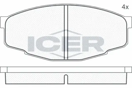 Комплект тормозных колодок, дисковый тормоз ICER 180353
