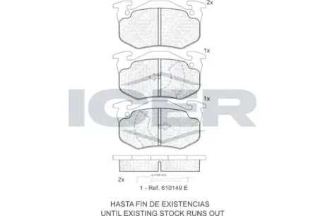 Комплект тормозных колодок, дисковый тормоз ICER 180375