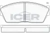 Комплект тормозных колодок, дисковый тормоз ICER 180388 (фото 1)
