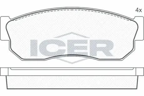 Комплект тормозных колодок, дисковый тормоз ICER 180409