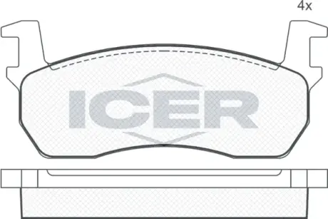 Комплект тормозных колодок, дисковый тормоз ICER 180424