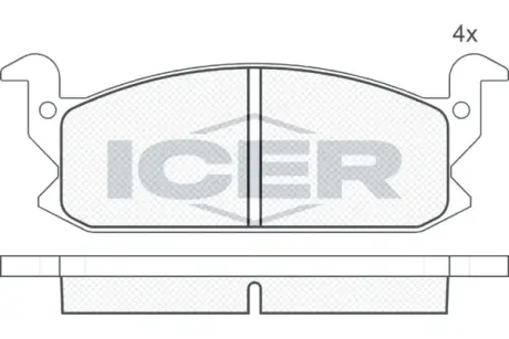 Комплект тормозных колодок, дисковый тормоз ICER 180467