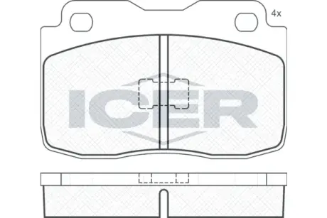 Комплект тормозных колодок, дисковый тормоз ICER 180473