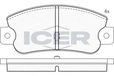 Комплект тормозных колодок, дисковый тормоз ICER 180490