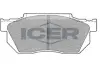 Комплект тормозных колодок, дисковый тормоз ICER 180492 (фото 1)