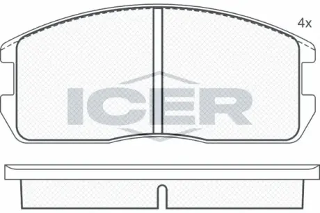 Комплект тормозных колодок, дисковый тормоз ICER 180497