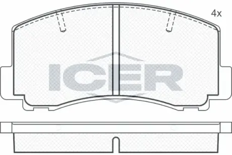 Комплект тормозных колодок, дисковый тормоз ICER 180502
