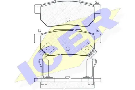 Комплект тормозных колодок, дисковый тормоз ICER 180753