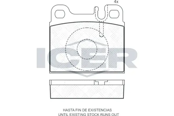 Комплект тормозных колодок, дисковый тормоз ICER 180977 (фото 1)