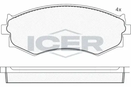 Комплект тормозных колодок, дисковый тормоз ICER 180985