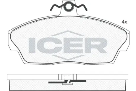 Комплект тормозных колодок, дисковый тормоз ICER 181332