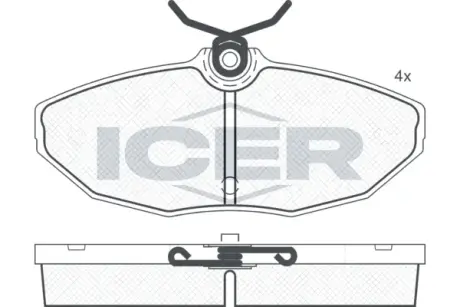 Комплект тормозных колодок, дисковый тормоз ICER 181546
