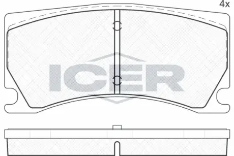 Комплект тормозных колодок, дисковый тормоз ICER 182041