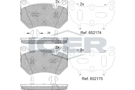 Колодки гальмівні (передні) Audi Q5 16- ICER 182385