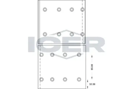 Комплект тормозных башмаков, барабанные тормоза ICER 21901000