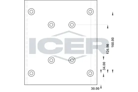 Комплект тормозных башмаков, барабанные тормоза ICER 21918700