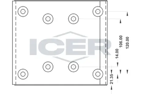 Комплект тормозных башмаков, барабанные тормоза ICER 21948600