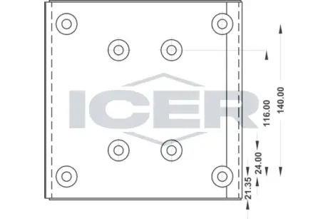 Комплект тормозных башмаков, барабанные тормоза ICER 21948700