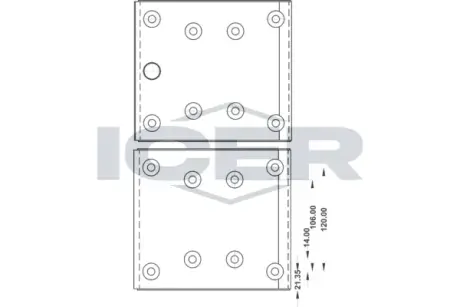 Комплект тормозных башмаков, барабанные тормоза ICER 21949400